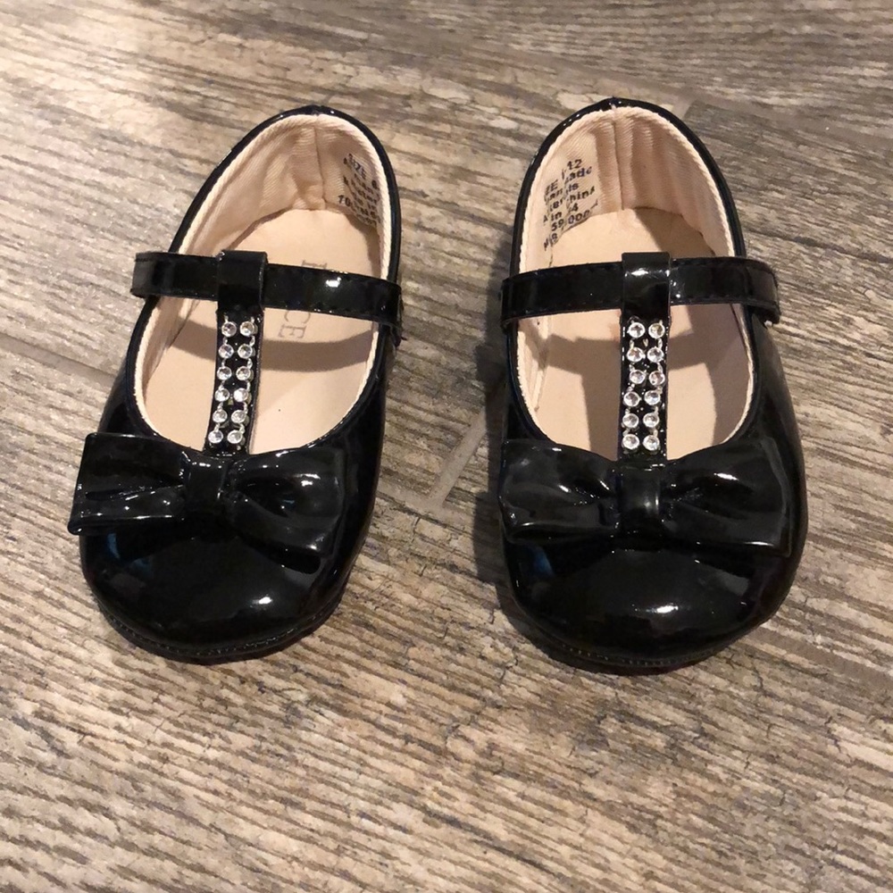 Black Rhinestone Baby Girl Shoes